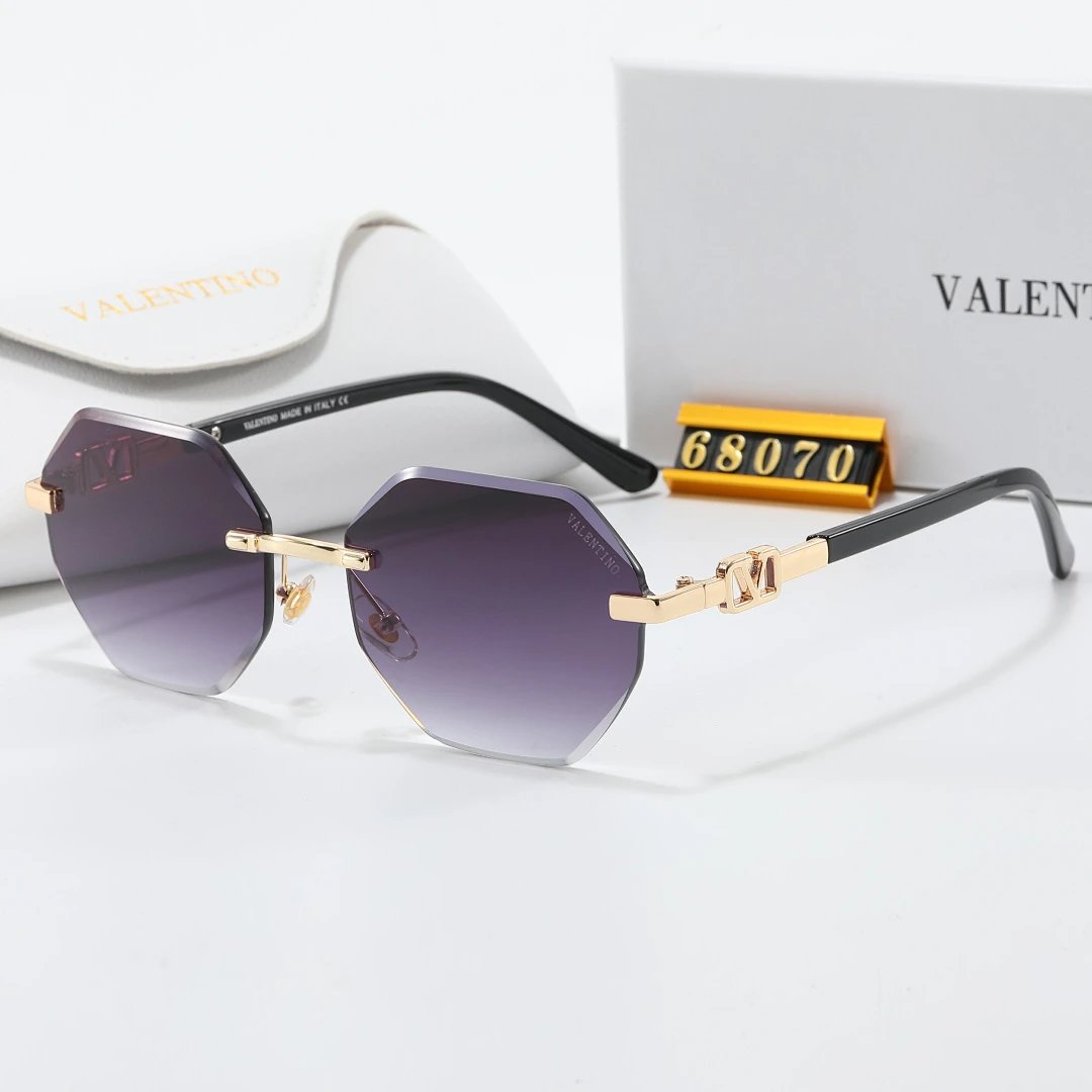 Valentino Gray Tinted Lens Square Sunglasses, Polished Frame Style 08