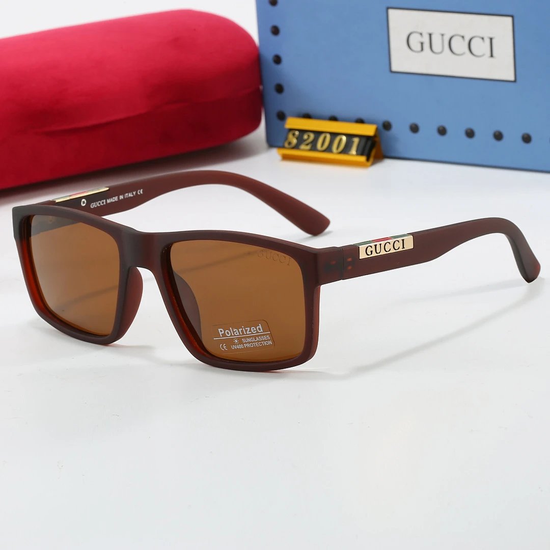 Gucci Tinted Lens Square Sunglasses, Polished Frame Style 32