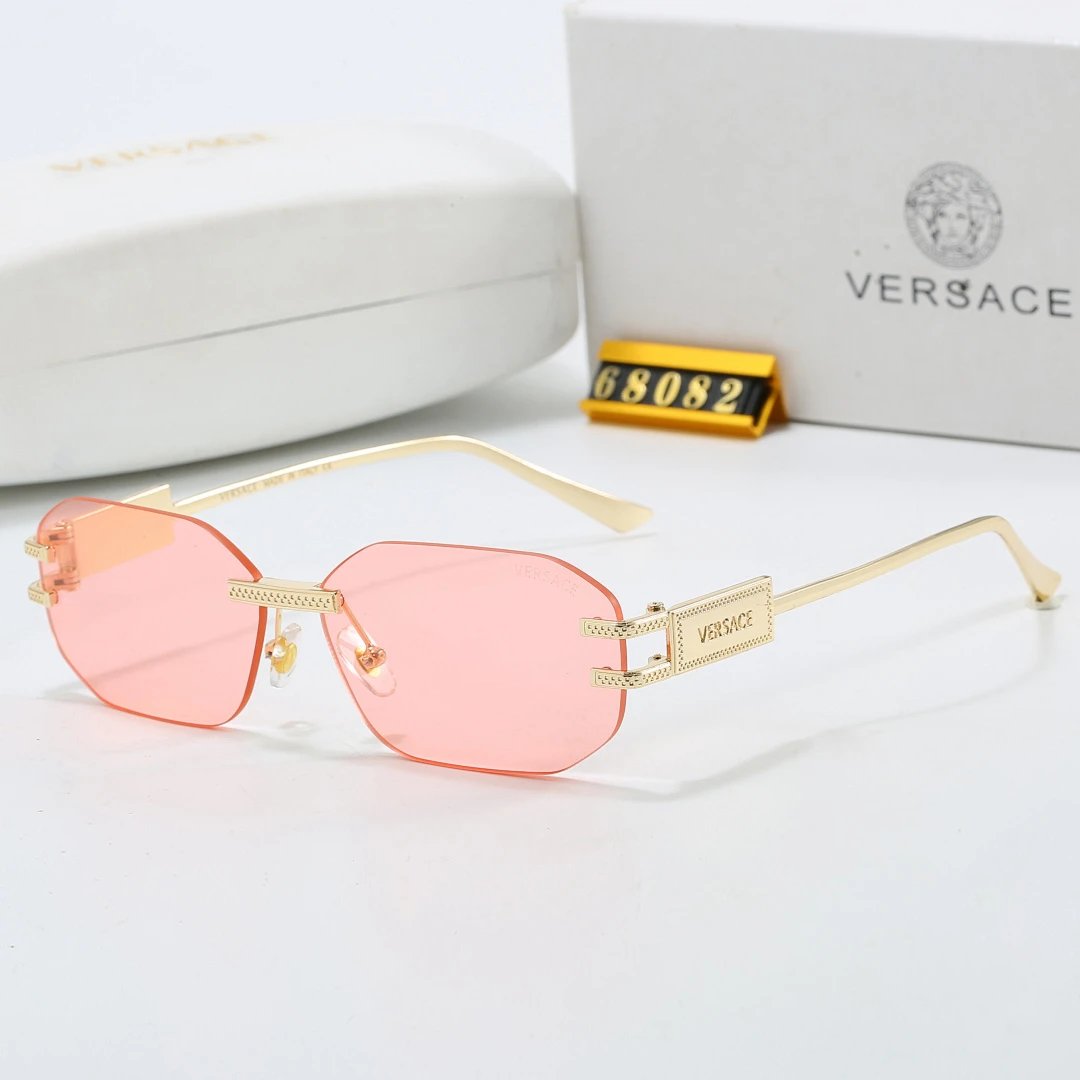 Versace Brown Tinted Lens Square Sunglasses, Polished Frame Style 12