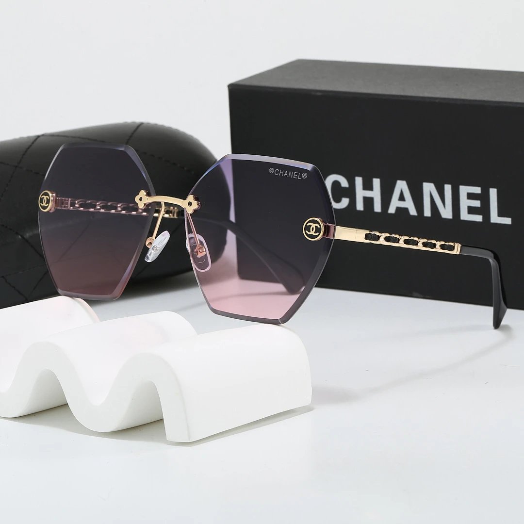 Chanel Black Tinted Lens Square Sunglasses, Polished Frame Style 25