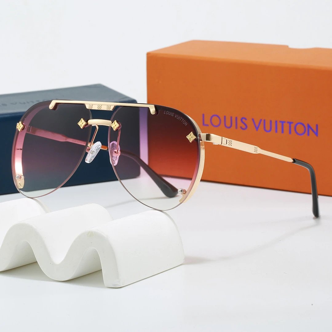 Louis Vuitton Brown Tinted Lens Square Sunglasses, Polished Frame Style 08