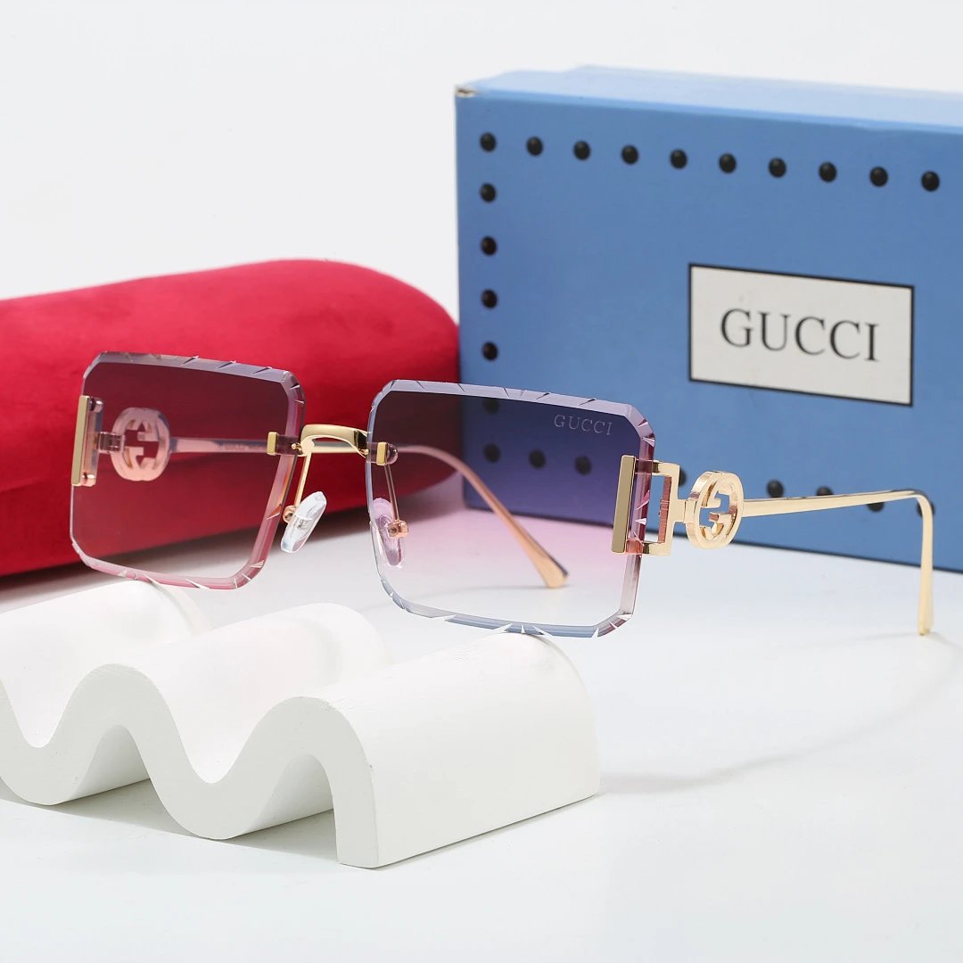 Gucci Tinted Lens Square Sunglasses, Polished Frame Style 20