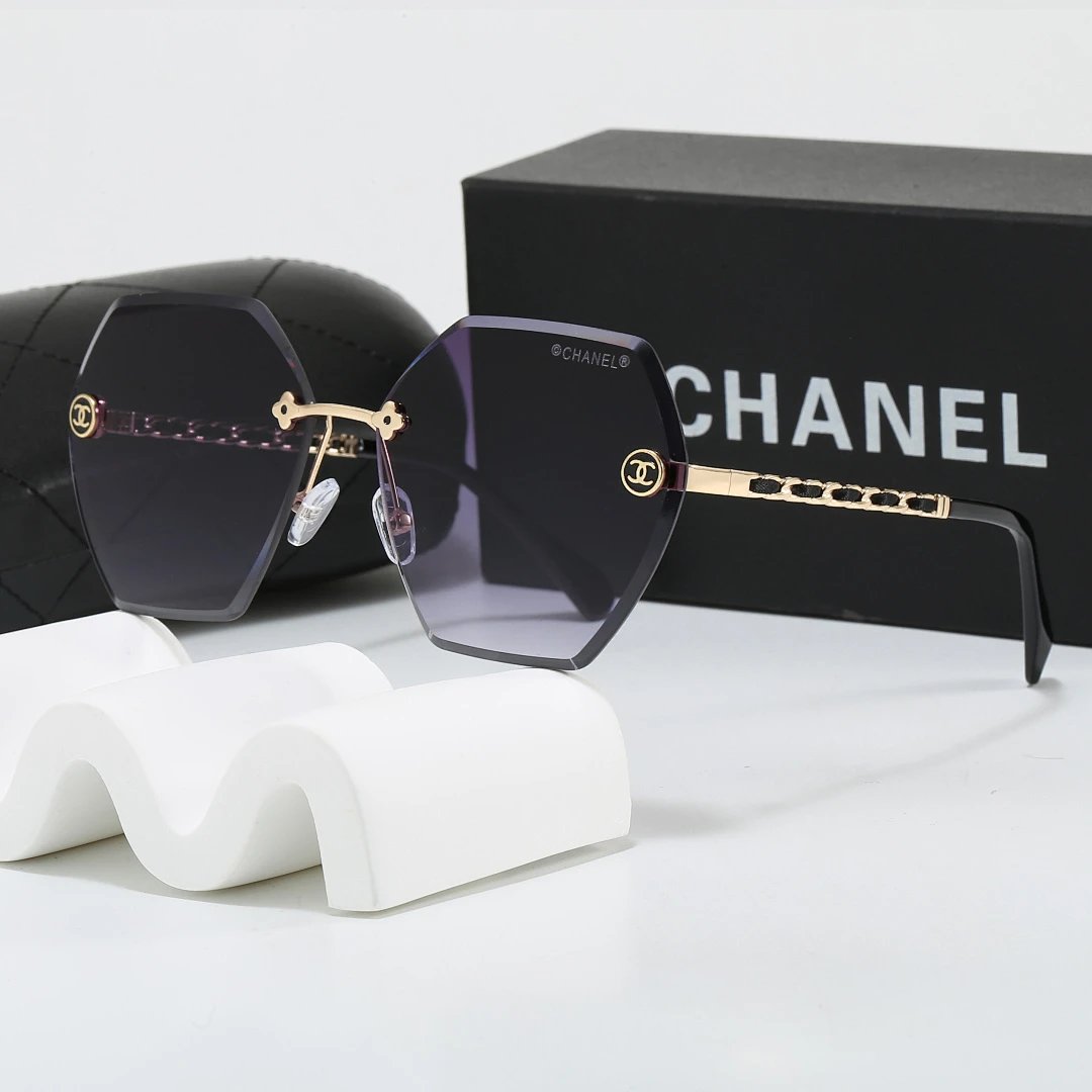 Chanel Black Tinted Lens Square Sunglasses, Polished Frame Style 26