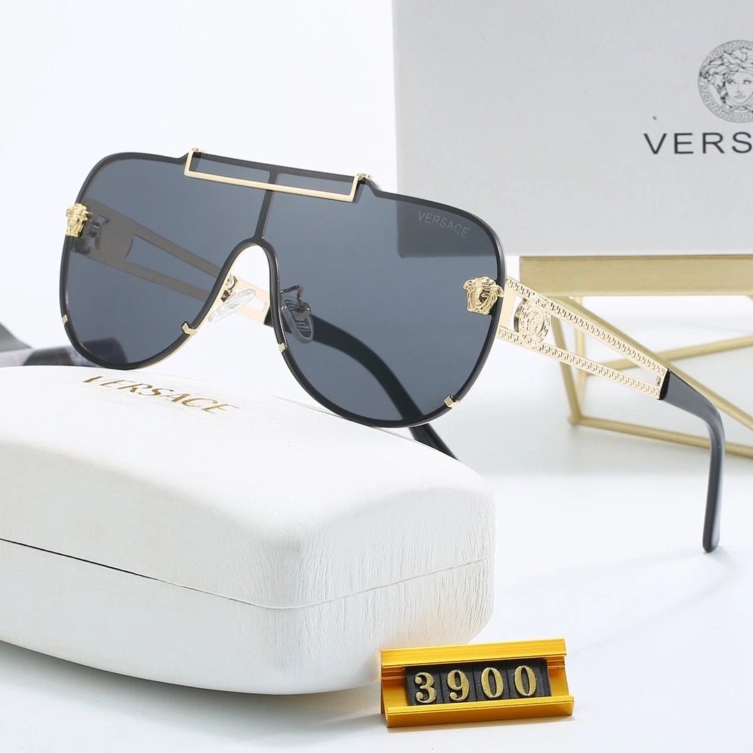 Versace Gray Tinted Lens Square Sunglasses, Polished Frame Style 16