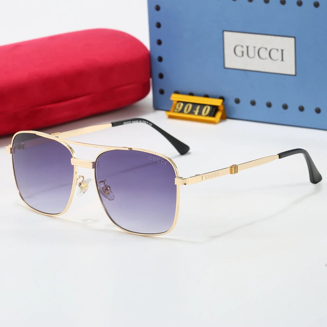 Gucci Tinted Lens Square Sunglasses, Polished Frame Style 30