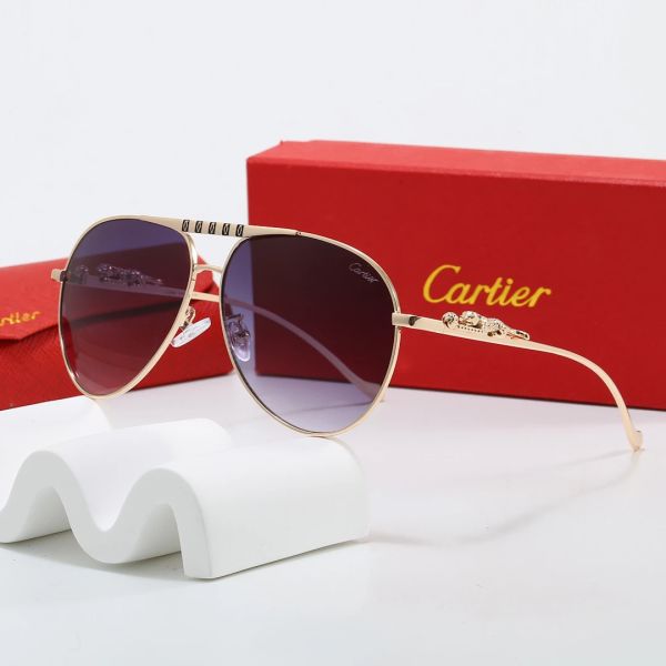 Cartier Red Tinted Lens Geometric Sunglasses, Polished Frame Style 07