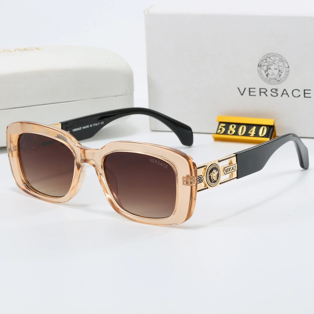 Versace Tinted Lens Square Sunglasses, Polished Frame Style 33