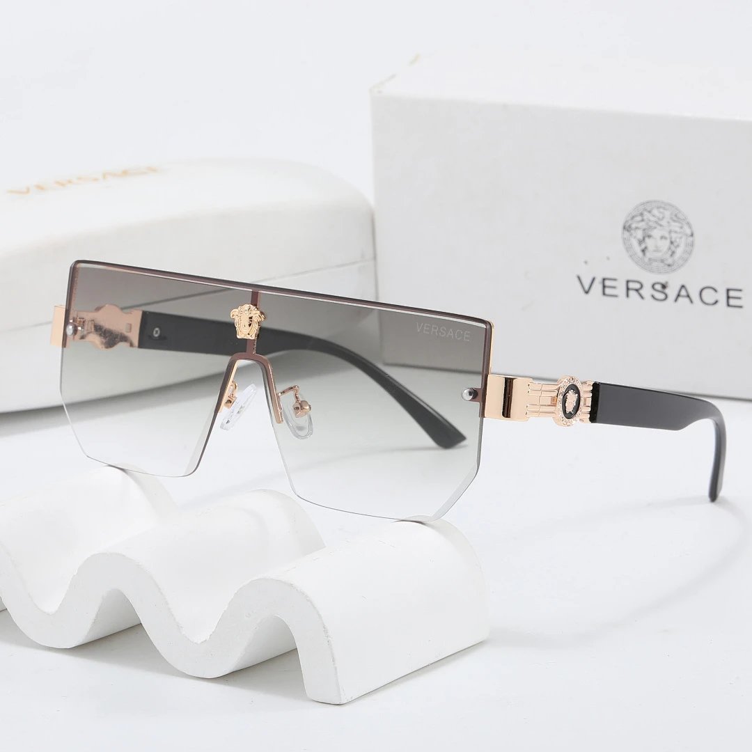 Versace Gray Tinted Lens Square Sunglasses, Polished Frame Style 27