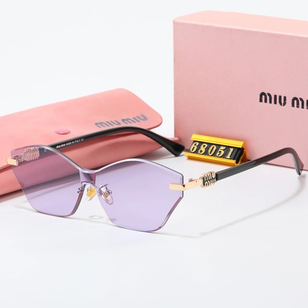 Miu Miu Brown Tinted Lens Square Sunglasses, Polished Frame Style 09