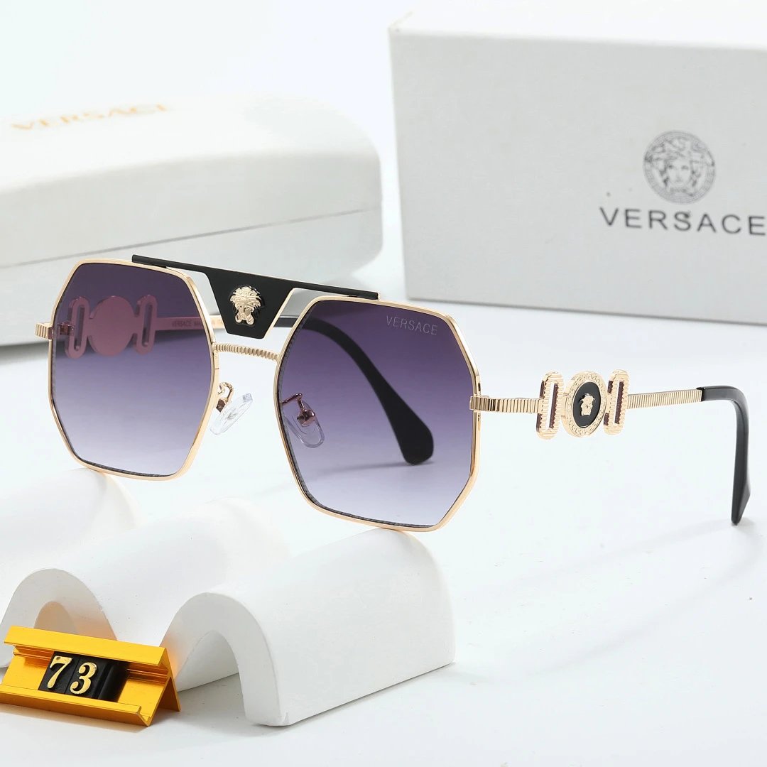 Versace Gray Tinted Lens Square Sunglasses, Polished Frame Style 27