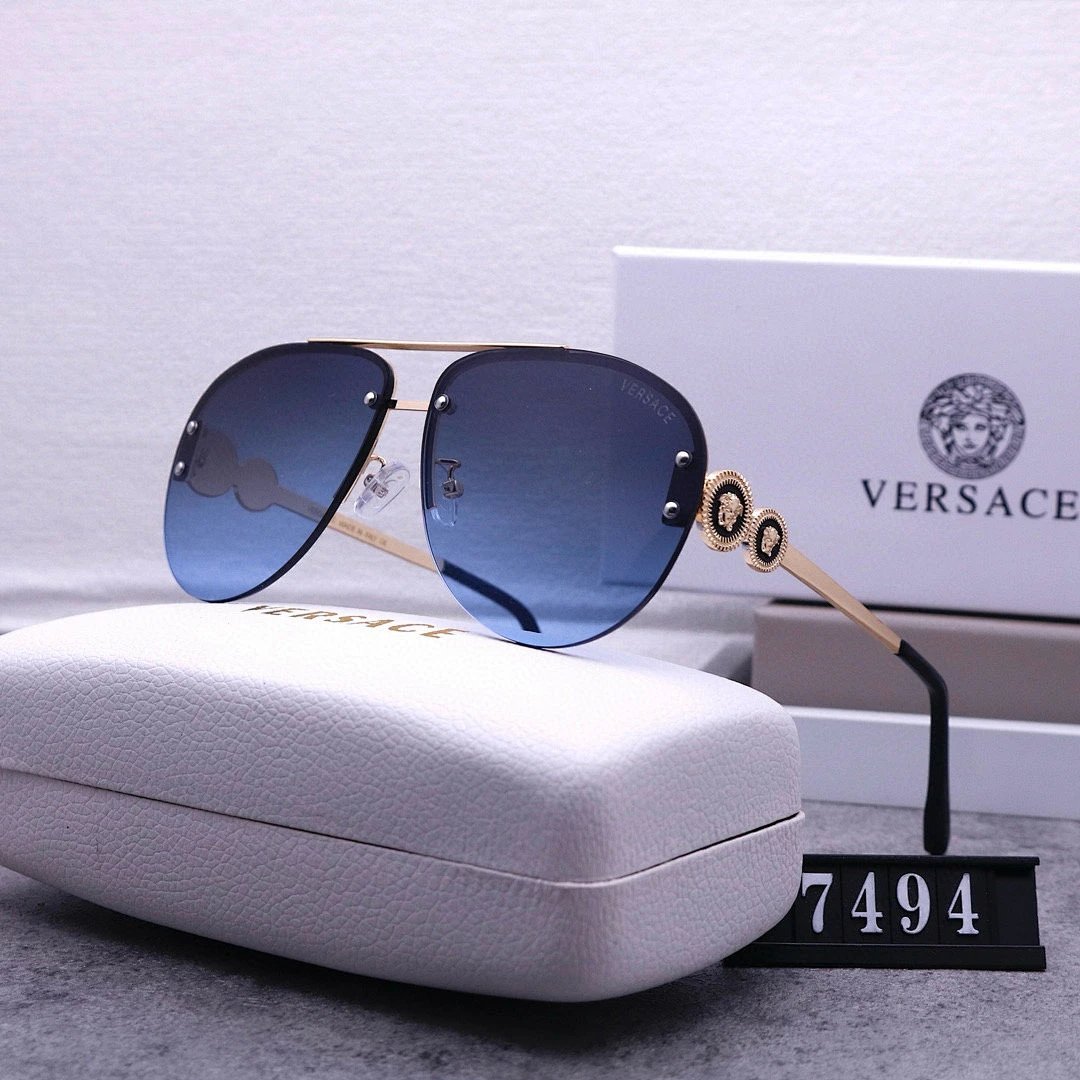 Versace Gray Tinted Lens Square Sunglasses, Polished Frame Style 26