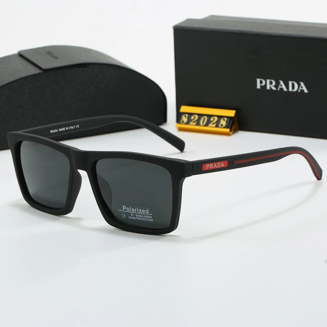 Prada Black Tinted Lens Square Sunglasses, Polished Frame Style 15
