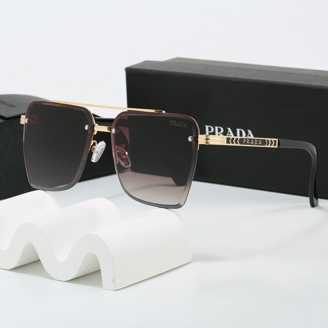 Prada Black Tinted Lens Designer Sunglasses, Polished Frame Style 04