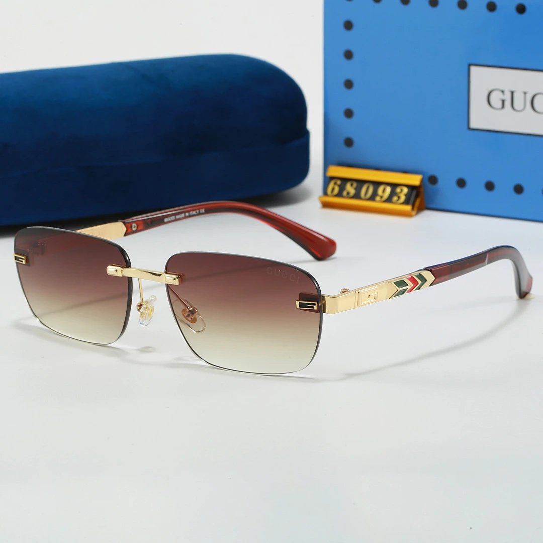 Gucci Blue Tinted Lens Square Sunglasses, Polished Frame Style 07