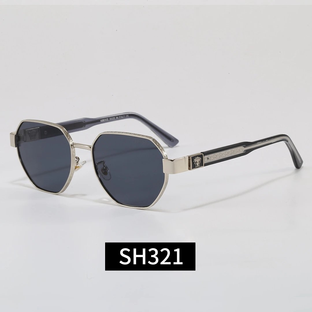 Versace Black Tinted Lens Square Sunglasses, Polished Frame Style 33