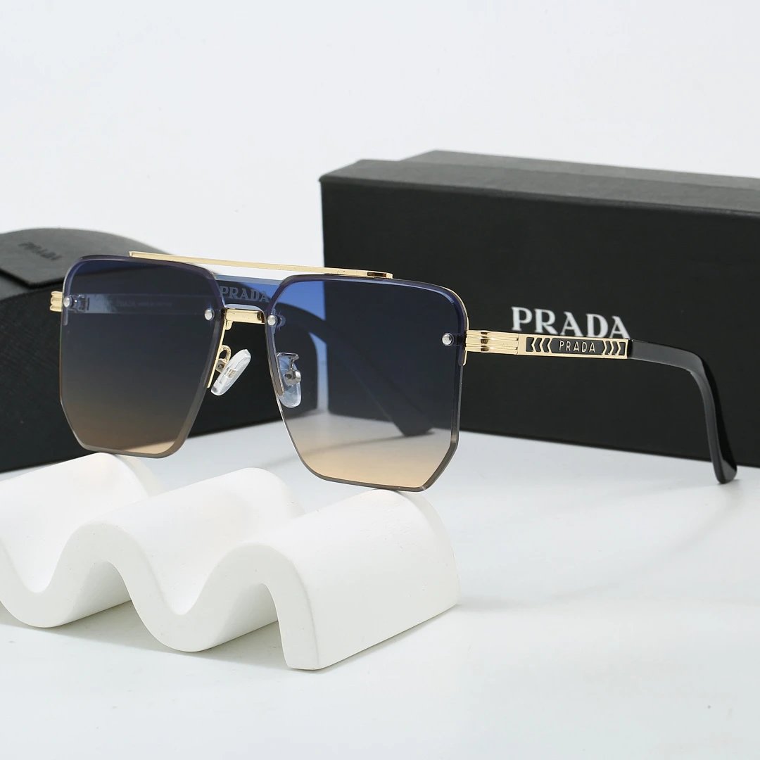 Prada Black Tinted Lens Square Sunglasses, Polished Frame Style 21
