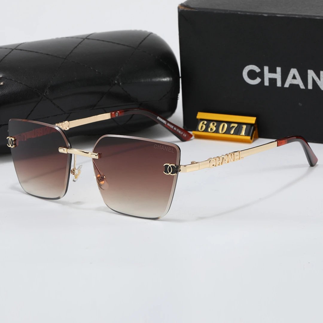 Chanel Black Tinted Lens Designer Sunglasses, Polished Frame Style 03