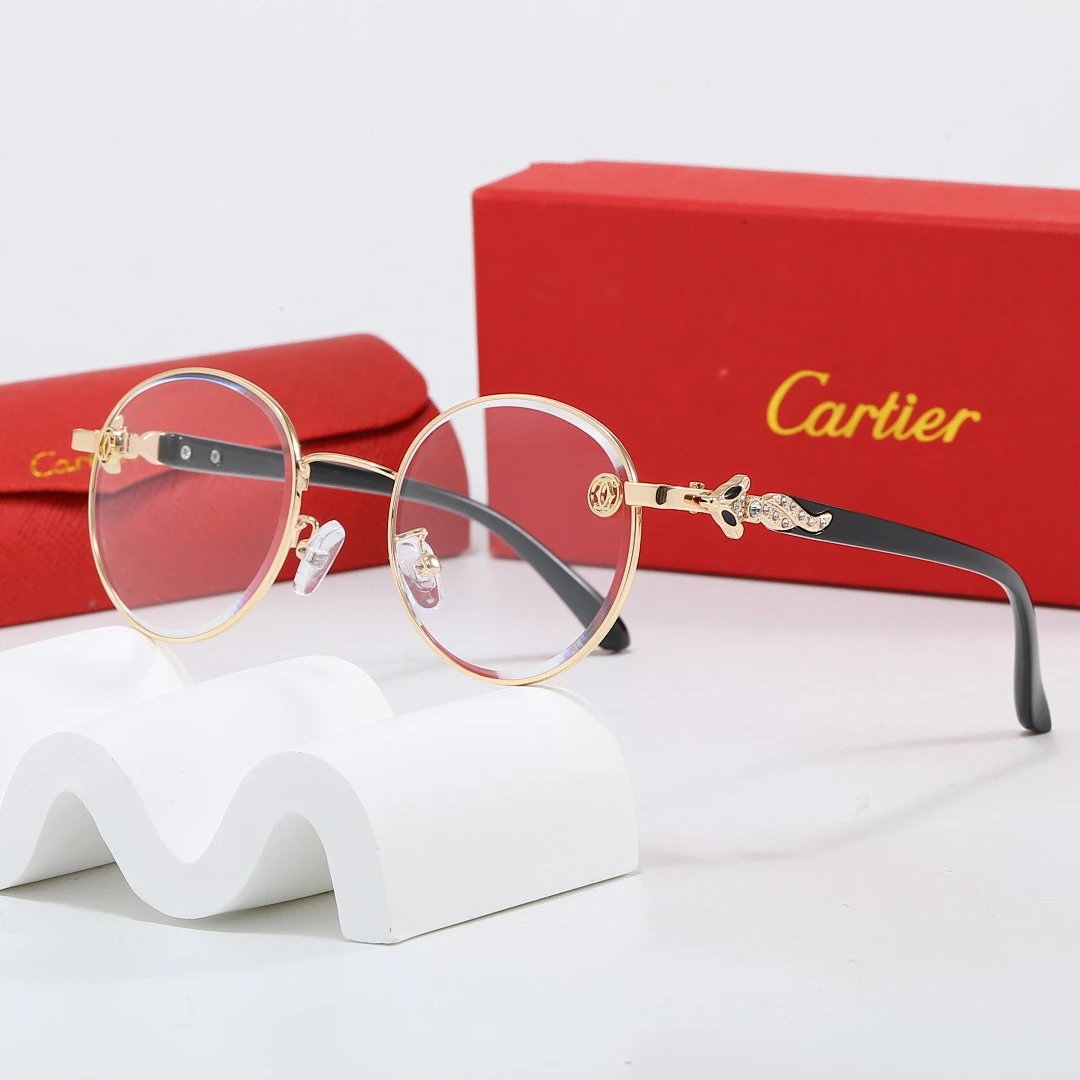 Cartier Red Tinted Lens Geometric Sunglasses, Polished Frame Style 05