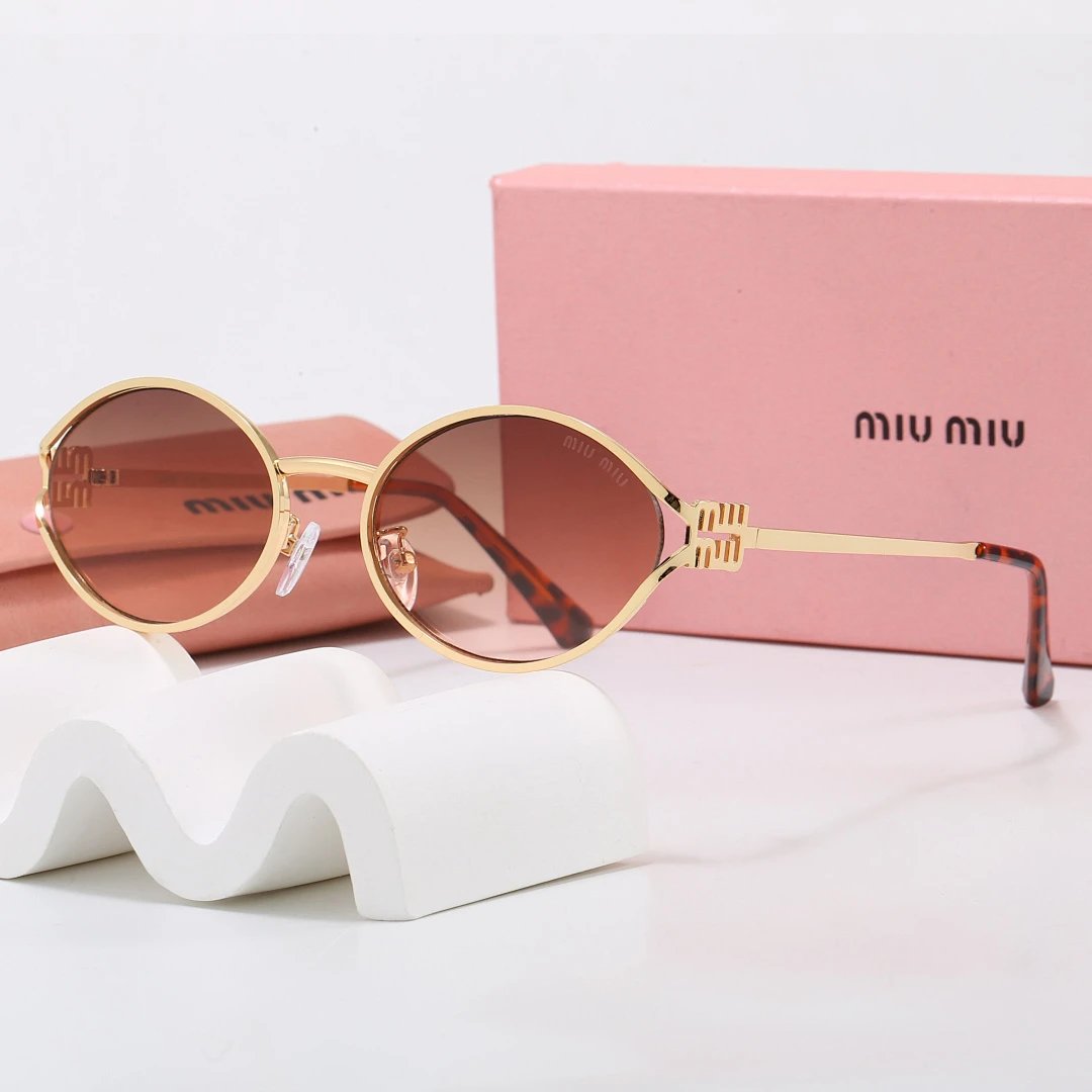 Miu Miu Brown Tinted Lens Square Sunglasses, Polished Frame Style 19