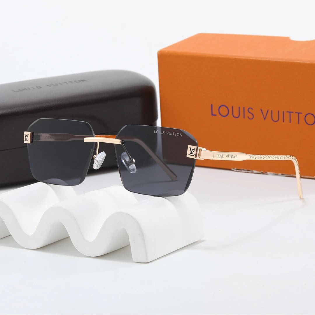 Louis Vuitton Brown Tinted Lens Square Sunglasses, Polished Frame Style 34