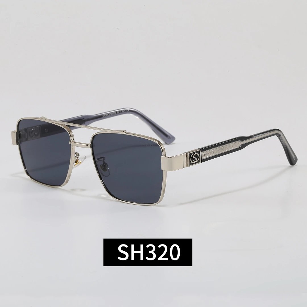 Gucci Black Tinted Lens Square Sunglasses, Polished Frame Style 31