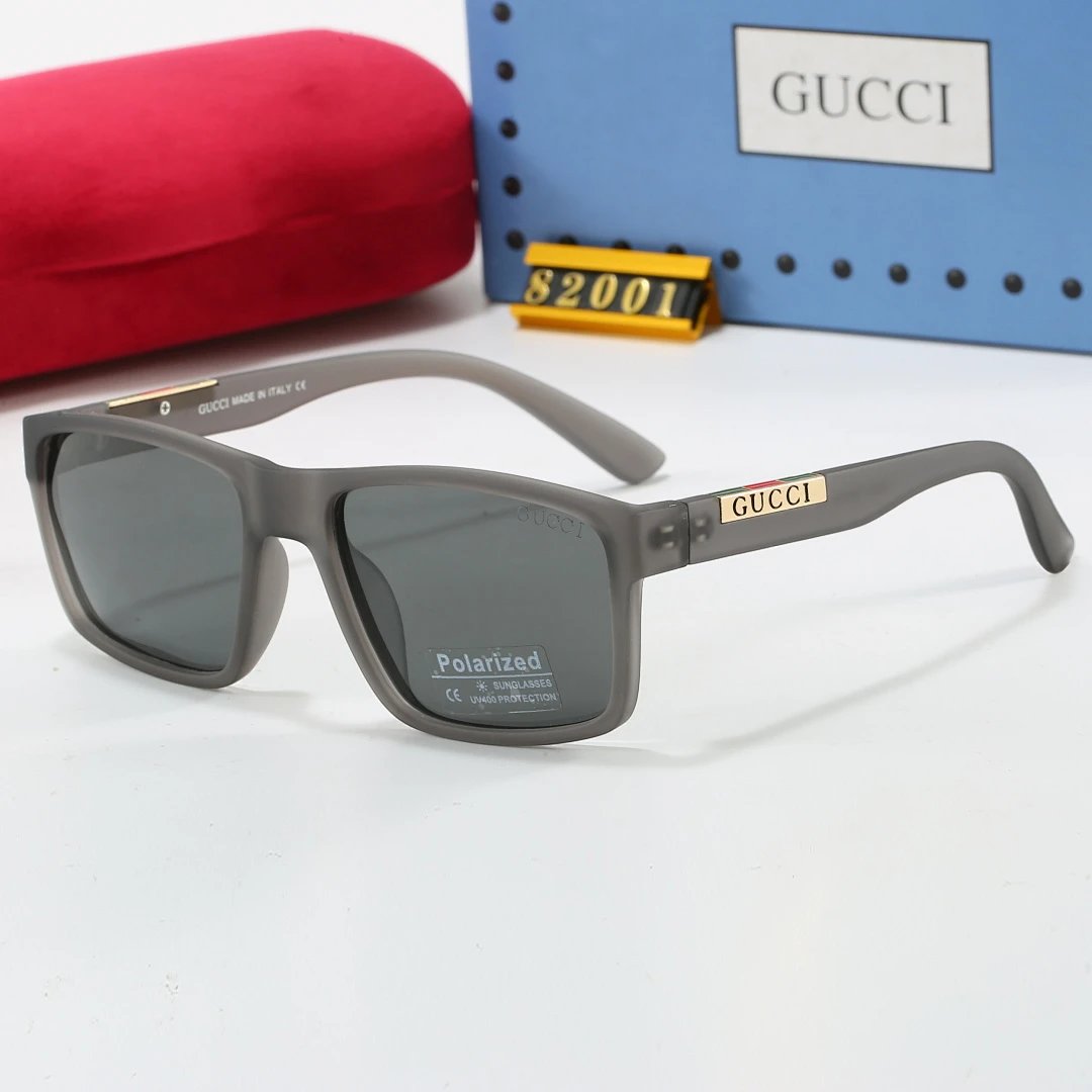 Gucci Brown Tinted Lens Square Sunglasses, Polished Frame Style 34