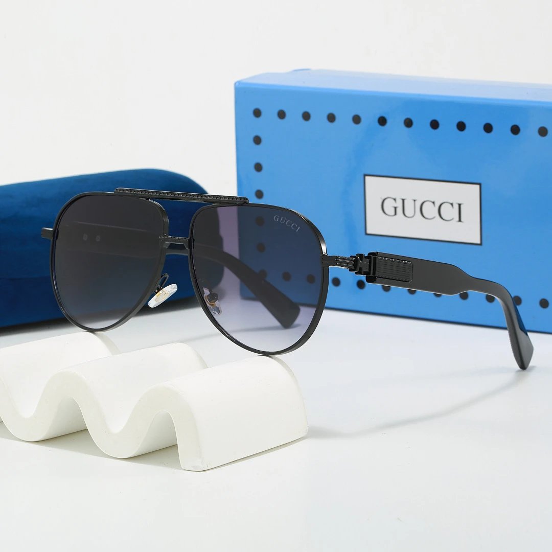 Gucci Blue Tinted Lens Designer Sunglasses, Polished Frame Style 03