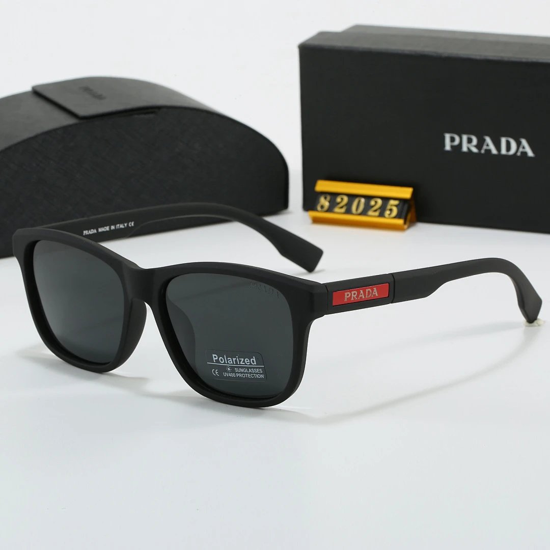 Prada Black Tinted Lens Square Sunglasses, Polished Frame Style 21