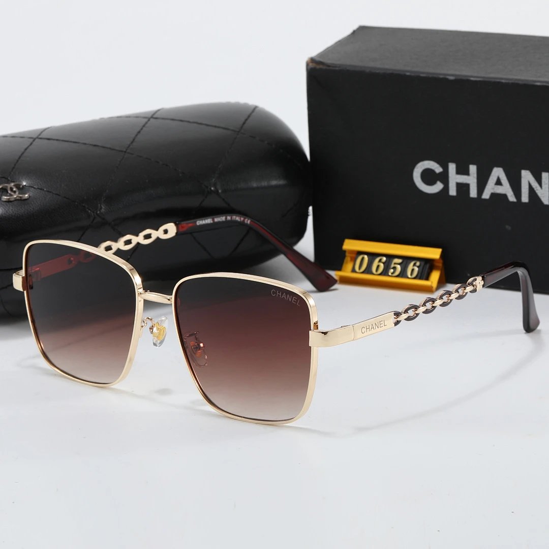 Chanel Black Tinted Lens Square Sunglasses, Polished Frame Style 10