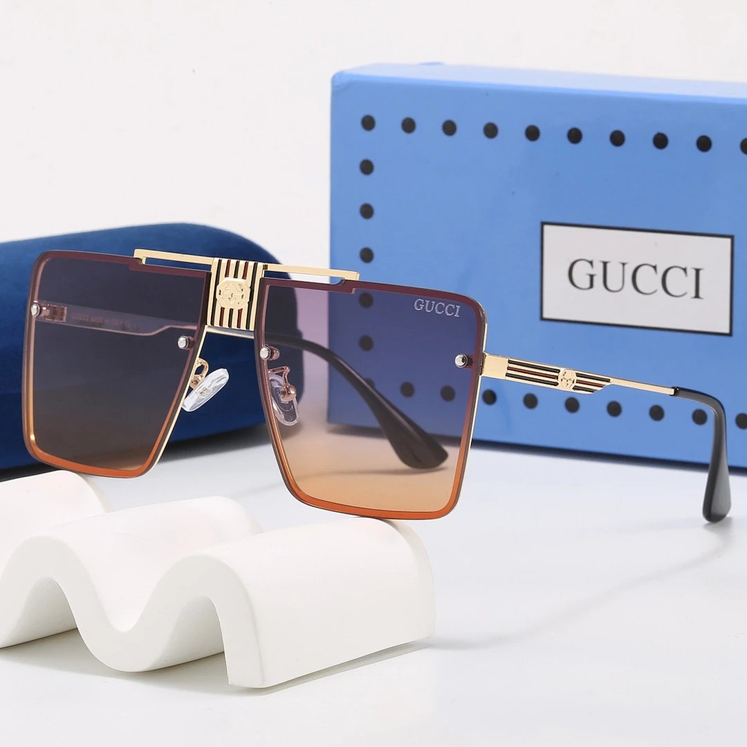 Gucci Gray Tinted Lens Square Sunglasses, Polished Frame Style 22