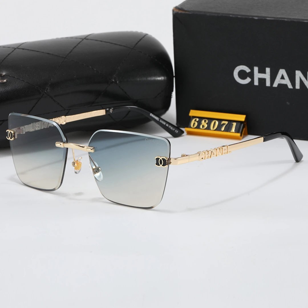 Chanel Black Tinted Lens Square Sunglasses, Polished Frame Style 06