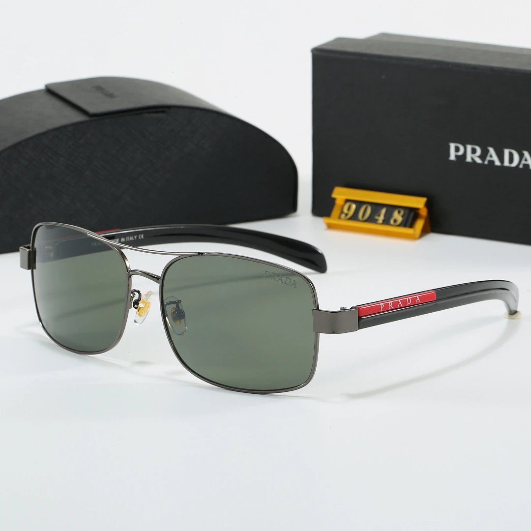 Prada Black Tinted Lens Square Sunglasses, Polished Frame Style 07
