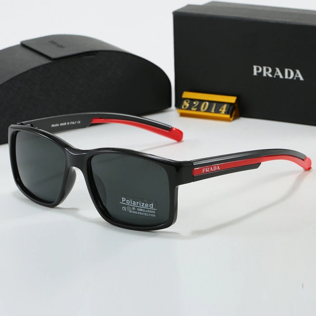 Prada Black Tinted Lens Square Sunglasses, Polished Frame Style 30