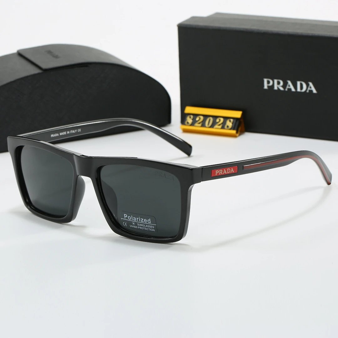 Prada Black Tinted Lens Square Sunglasses, Polished Frame Style 21