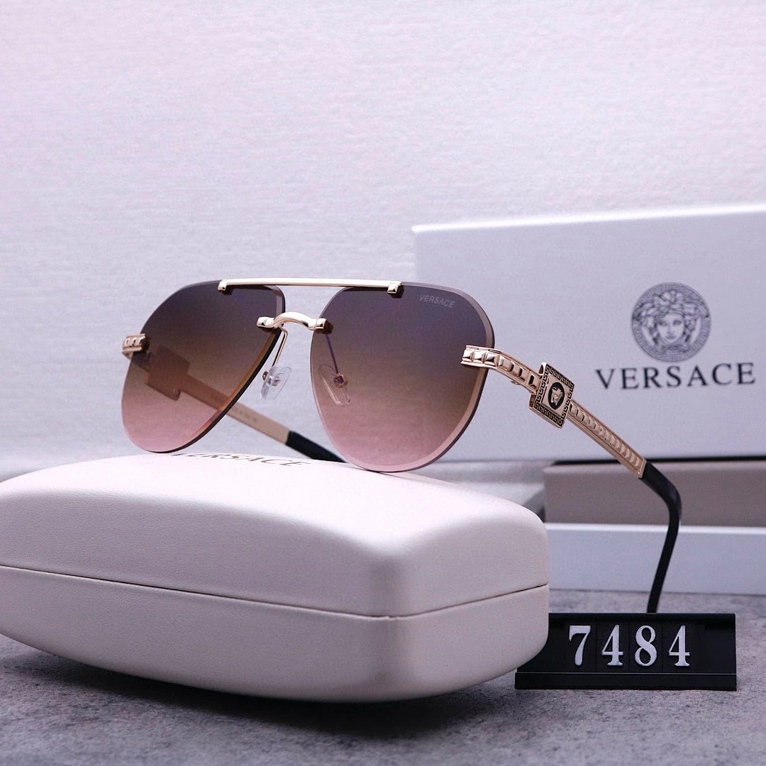 Versace Gray Tinted Lens Square Sunglasses, Polished Frame Style 06