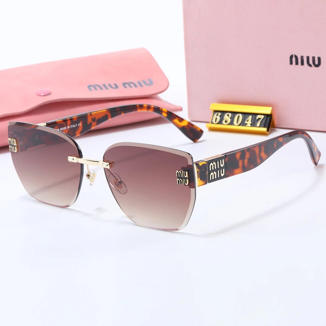 Miu Miu Brown Tinted Lens Square Sunglasses, Polished Frame Style 26
