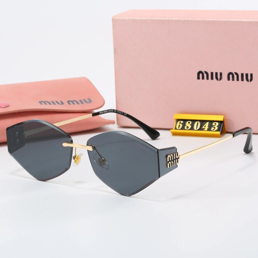 Miu Miu Gray Tinted Lens Square Sunglasses, Polished Frame Style 27