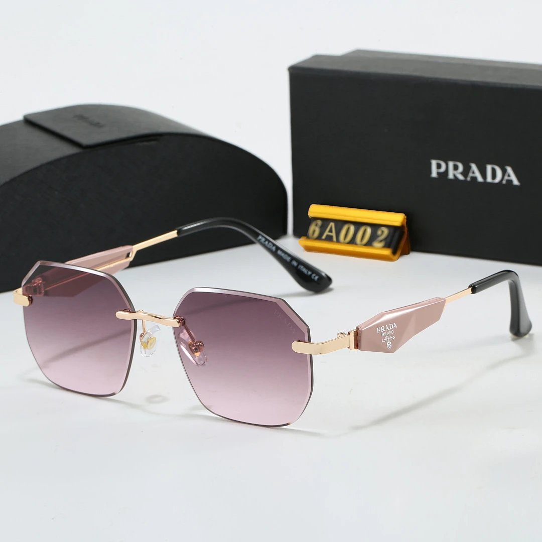 Prada Black Tinted Lens Square Sunglasses, Polished Frame Style 15