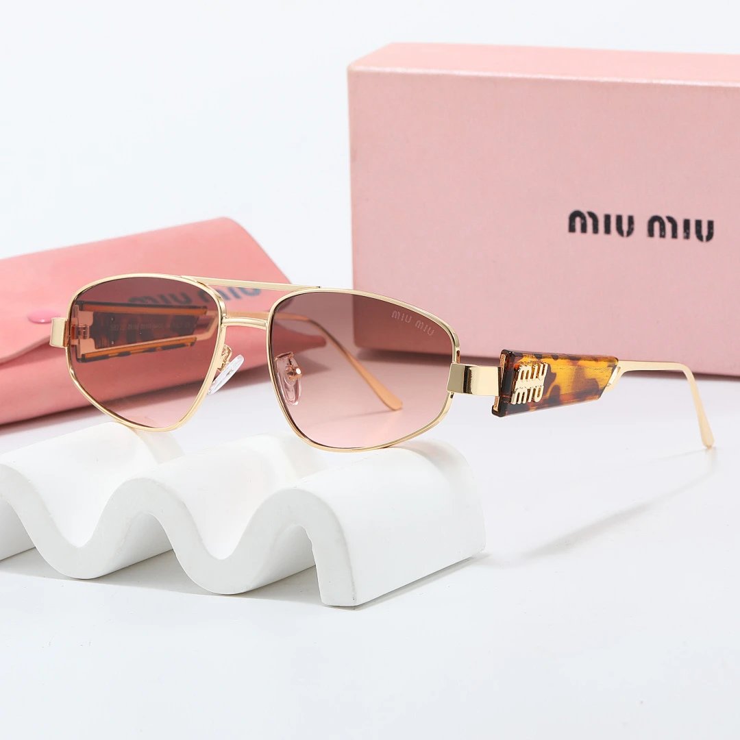Miu Miu Brown Tinted Lens Square Sunglasses, Polished Frame Style 16