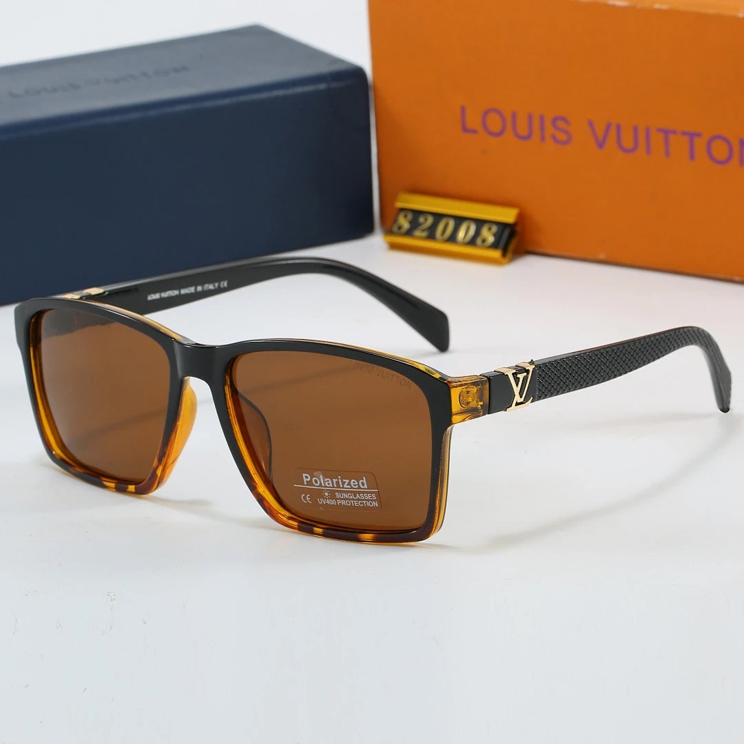 Louis Vuitton Brown Tinted Lens Square Sunglasses, Polished Frame Style 24