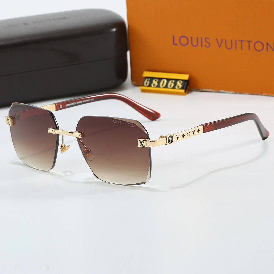 Louis Vuitton Brown Tinted Lens Square Sunglasses, Polished Frame Style 29