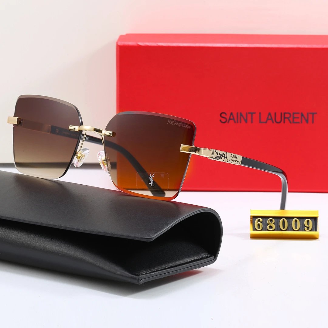 Saint Laurent Tinted Lens Square Sunglasses, Polished Frame Style 11