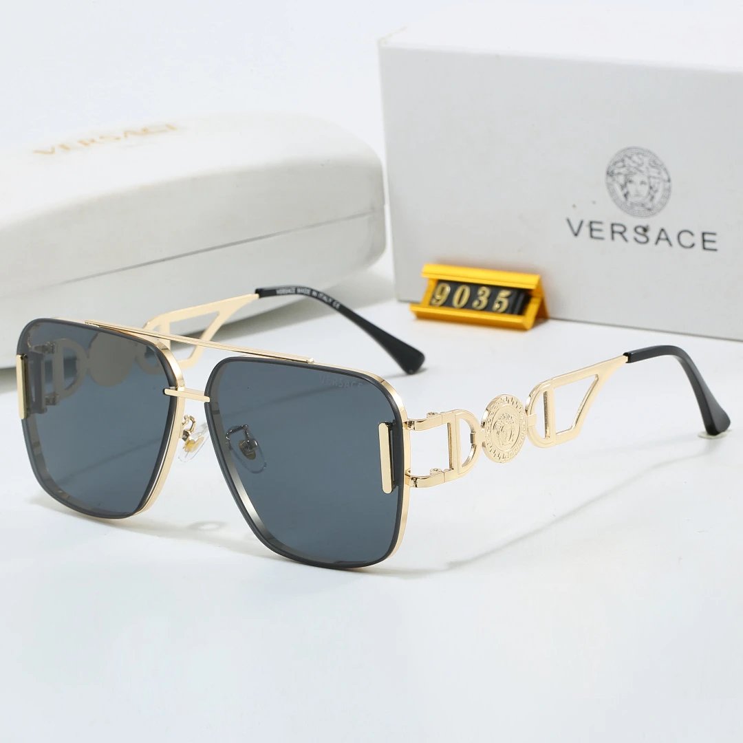 Versace Gray Tinted Lens Square Sunglasses, Polished Frame Style 13