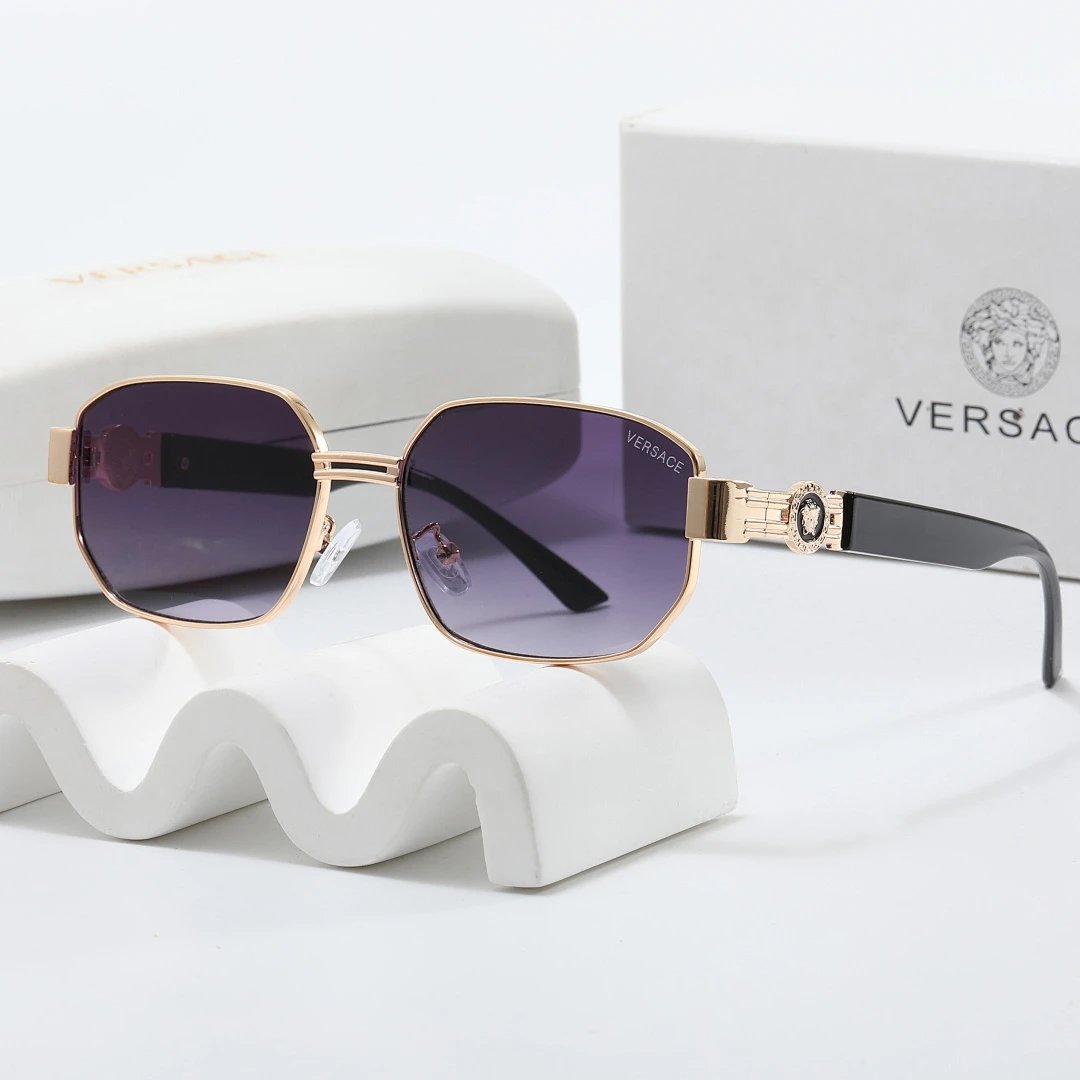 Versace Black Tinted Lens Square Sunglasses, Polished Frame Style 31