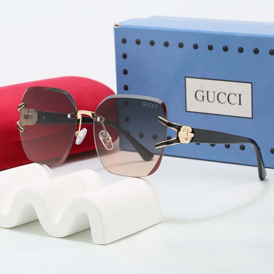 Gucci Tinted Lens Square Sunglasses, Polished Frame Style 16