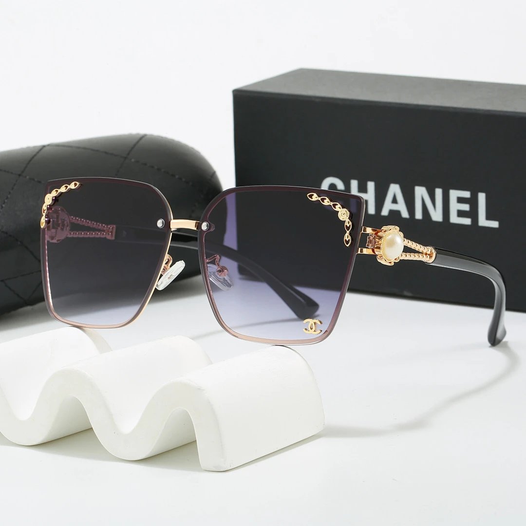 Chanel Black Tinted Lens Square Sunglasses, Polished Frame Style 09