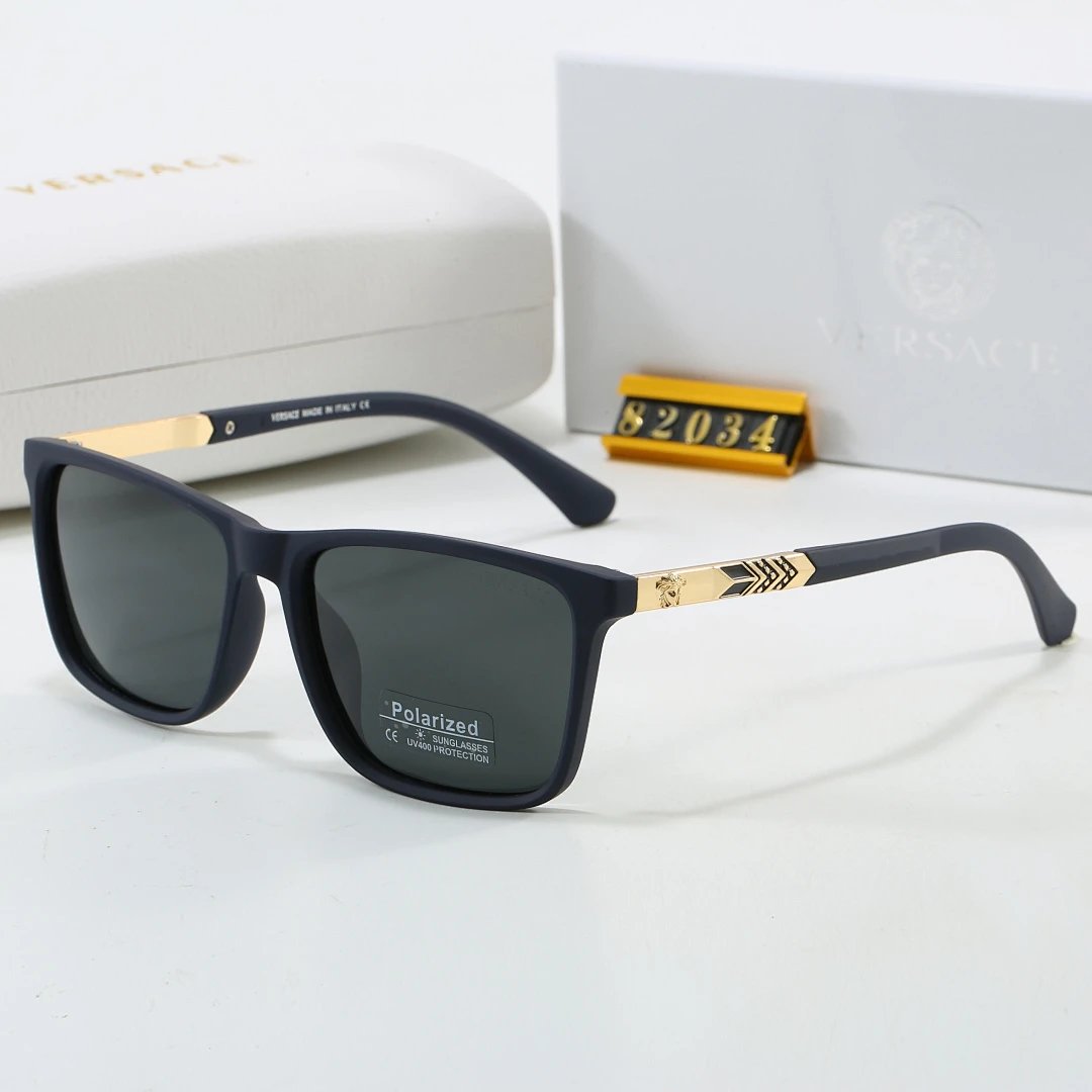 Versace Black Tinted Lens Square Sunglasses, Polished Frame Style 12