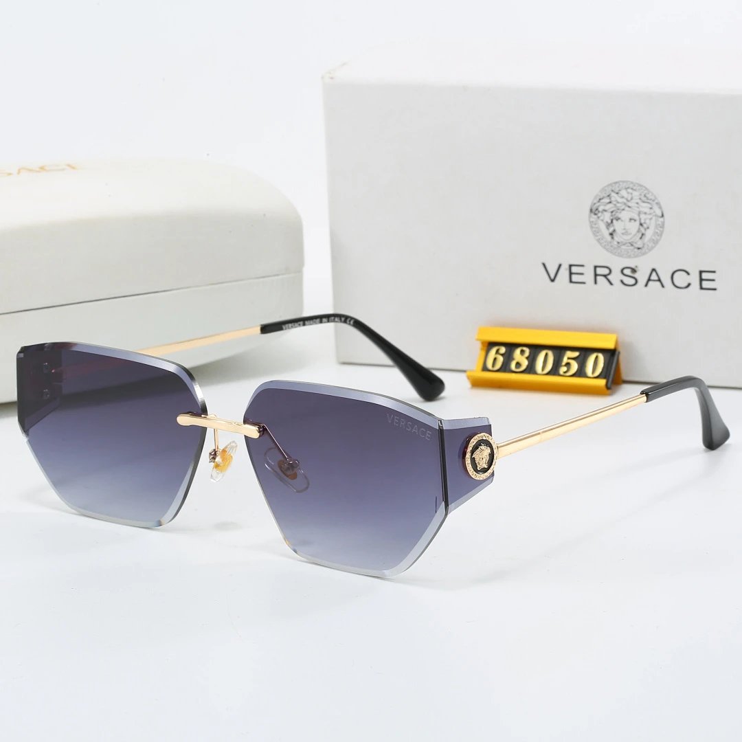 Versace Gray Tinted Lens Square Sunglasses, Polished Frame Style 11