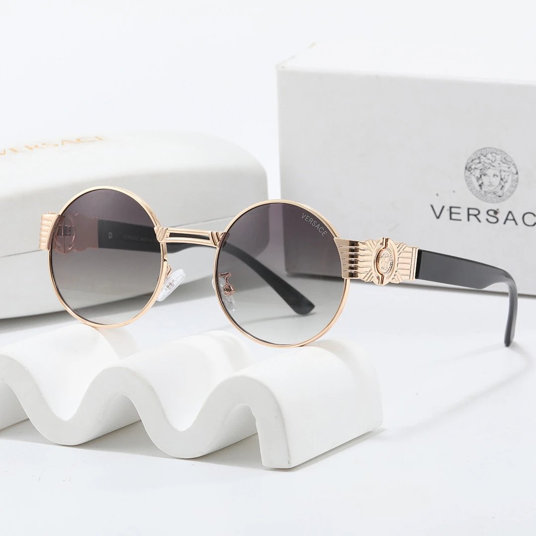 Versace Gray Tinted Lens Square Sunglasses, Polished Frame Style 16