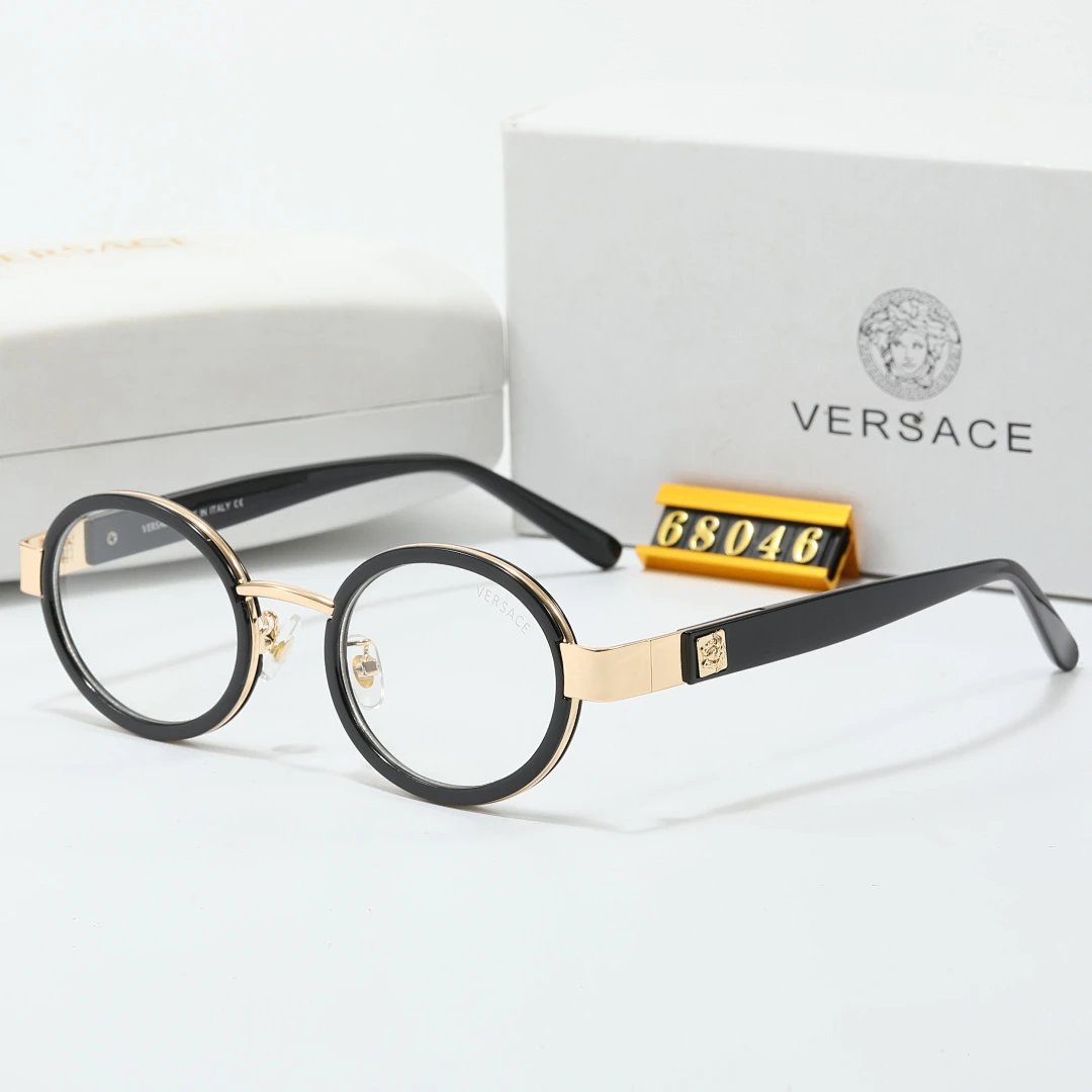 Versace Black Tinted Lens Square Sunglasses, Polished Frame Style 01